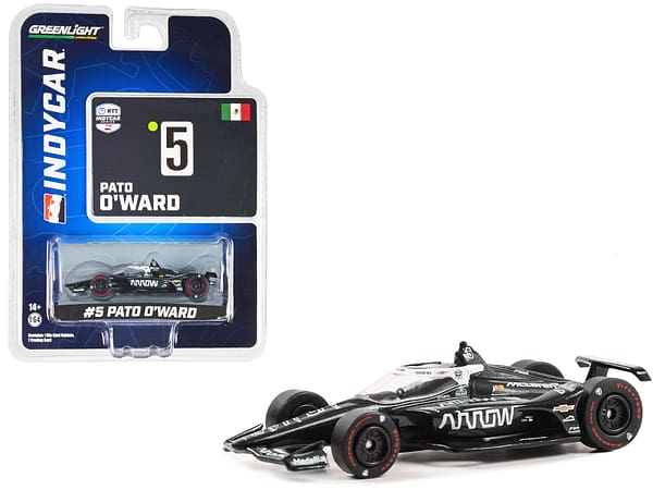 Dallara IndyCar #5 Pato O’Ward "Arrow" Arrow McLaren "60th Anniversary Triple Crown Accolade Indianapolis 500 Livery" "NTT IndyCar Series" (2023) 1/64 Diecast Model Car by Greenlight