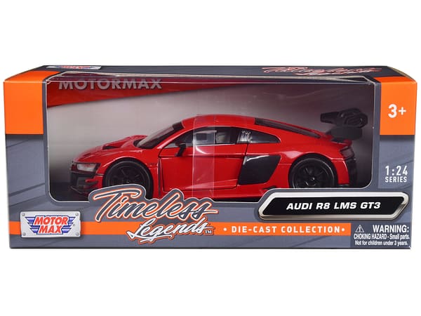 Audi R8 LMS GT3 Red Timeless Legends Series 1/24 Diecast Car Model by Motormax