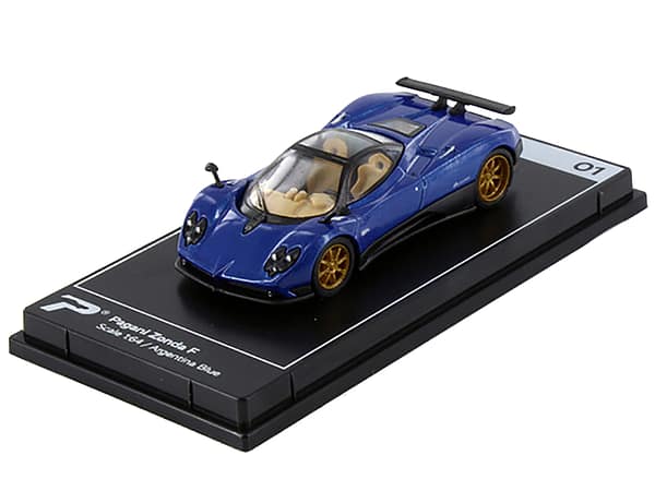 Pagani Zonda F Argentina Blue Metallic Hypercar League Collection 1/64 Diecast Model Car by PosterCars