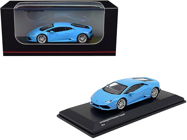 Lamborghini Huracan Coupe Light Blue 1/64 Diecast Model Car by Kyosho