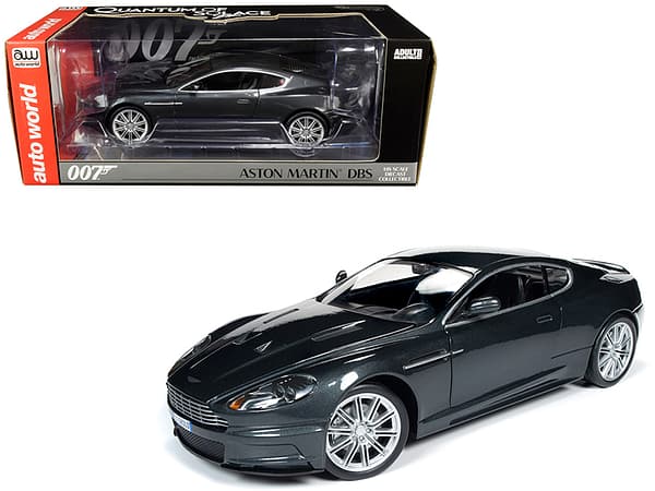 Aston Martin DBS Quantum Silver / Dark Gray Metallic (James Bond 007) Quantum of Solace (2008) Movie 1/18 Diecast Model Car by Auto World