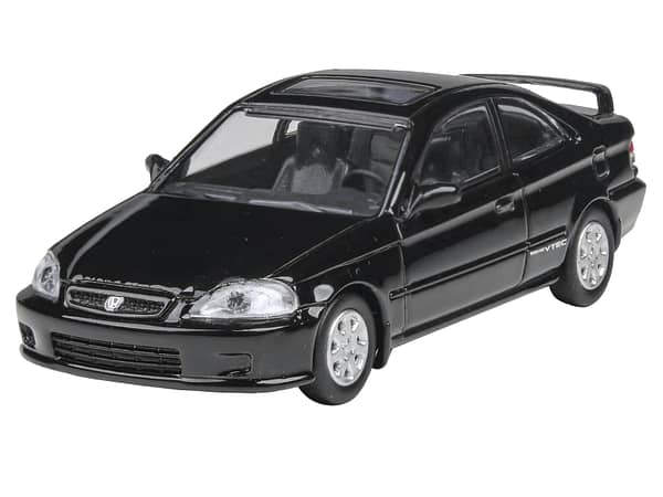 1999 Honda Civic Si EM1 Flamenco Black with Sunroof 1/64 Diecast Model Car Paragon Models PA-55623.