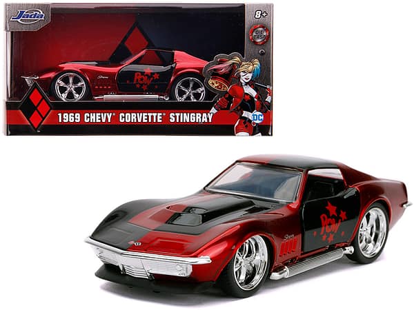 1969 Chevrolet Corvette Stingray Harley Quinn DC Comics Hollywood Rides Series 1/32 Diecast Model Car by Jada