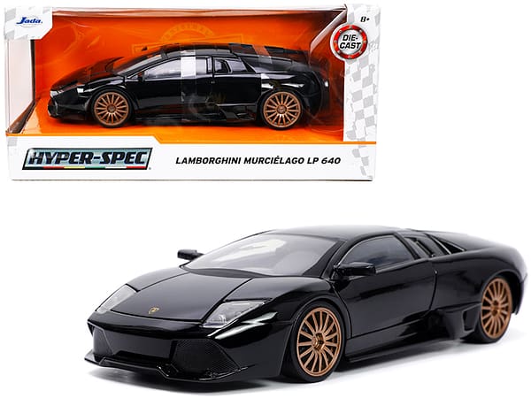 Lamborghini Murcielago LP640 Black with Copper Wheels Hyper-Spec Series 1/24 Diecast Model Car by Jada