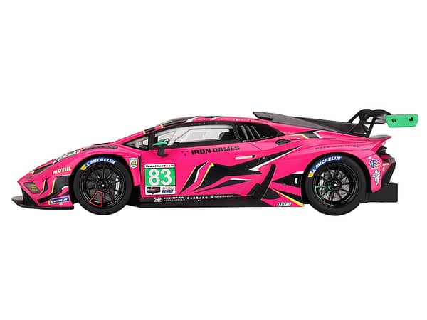 Lamborghini Huracan GT3 EVO2 #83 Sarah Bovy - Rahel Frey - Michelle Gatting - Doriane Pin Iron Dames IMSA GTD 24 Hours of Daytona (2023) 1/18 Model Car by Top Speed