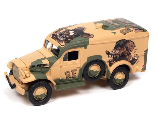 Dodge WC54 Ambulance Desert Camouflage "Rat Fink" "Pop Culture" 2024 Release 2 1/64 Diecast Model Car by Johnny Lightning