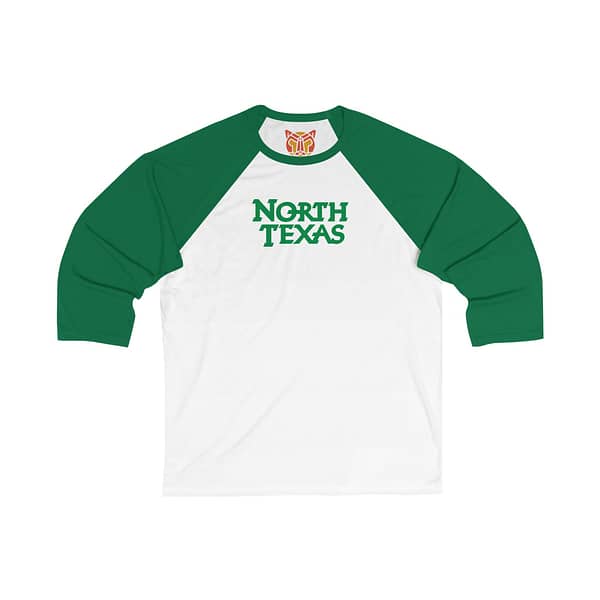 North Texas Mean Green Unisex 3/4 Sleeve Baseball Tee